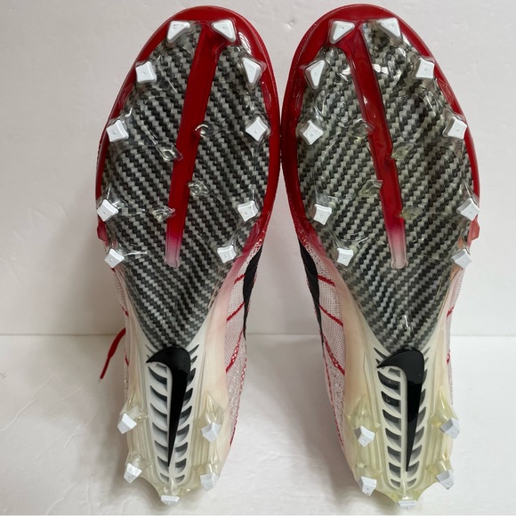 Nike Vapor Untouchable 3 Elite Flyknit Cleats White Red Size 12.5 AO3006-160 - Picture 6 of 8